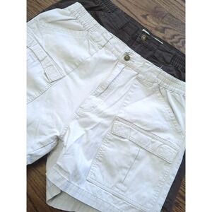 Cabelas 2 Pair Cargo Shorts Elastic Waist Hiking Outdoor Retro Dad Y2K 5" Sz 38